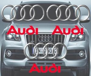 пазл Audi логотип, немецкая марка автомобиля